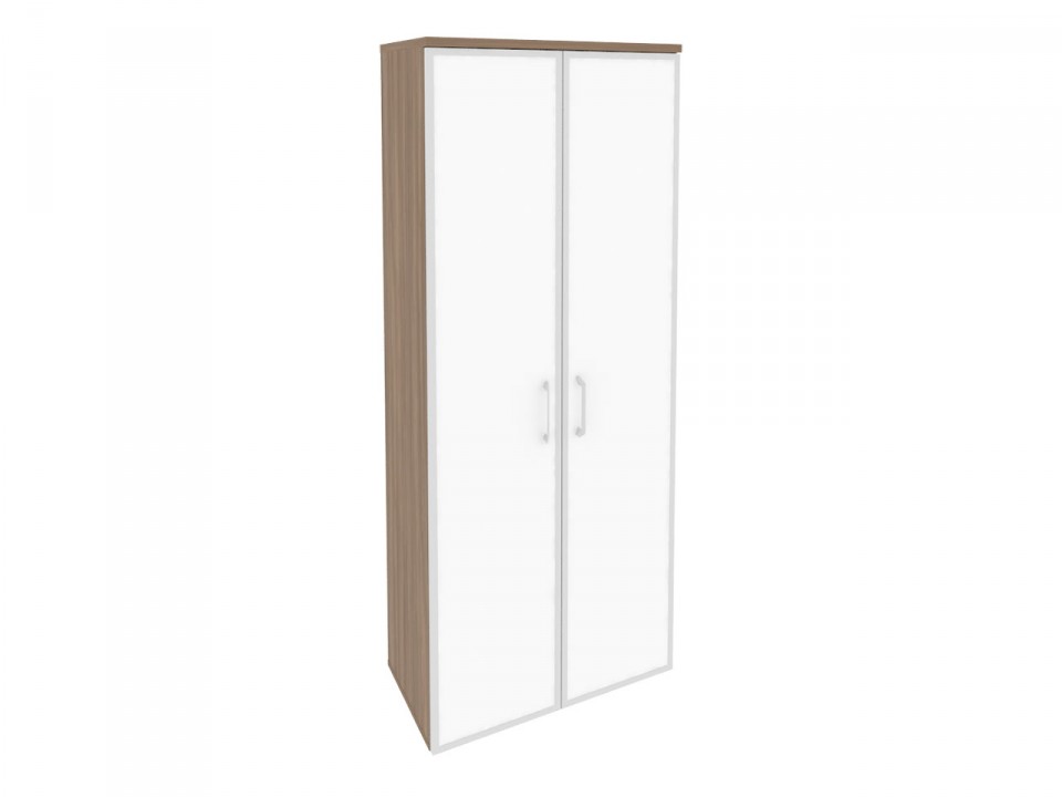 Офисная мебель ONIX O.ST-1.10R white Шкаф высокий широкий (2 высоких фасада стекло лакобель в раме)