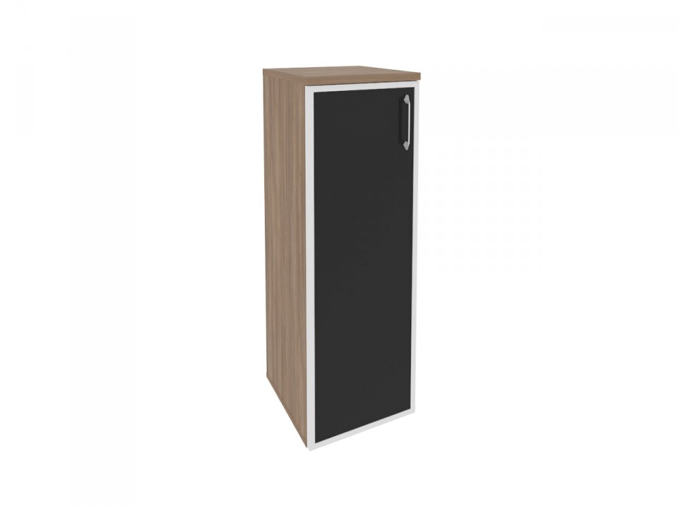 Офисная мебель ONIX O.SU-2.4R(L/R) black Шкаф средний узкий (1 средний фасад стекло лакобель в раме)